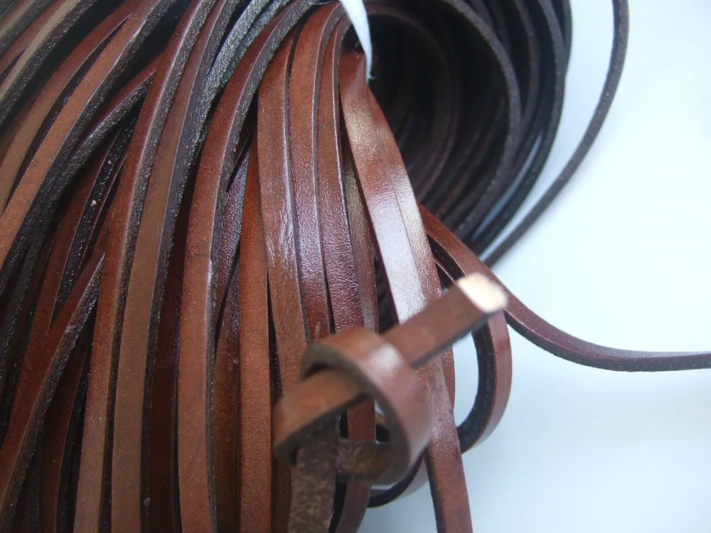 10 ярдов темно-коричневый 5 мм плоский настоящий доступный кожаный шнур для