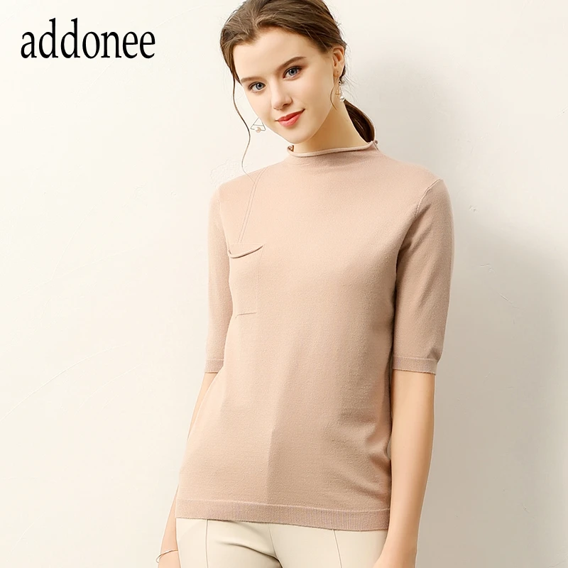 Женский короткий свитер из кашемира однотонный модный тонкий большого размера с