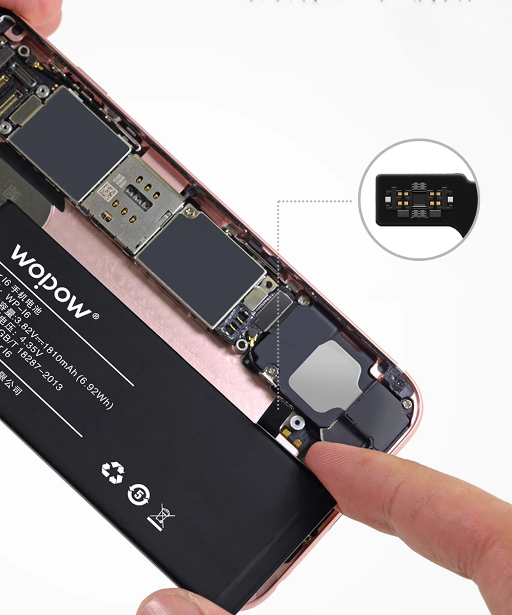 Замена бренда внутренний реальный 2750 mAh литий-ионный аккумулятор для iPhone 6 SPlus 5