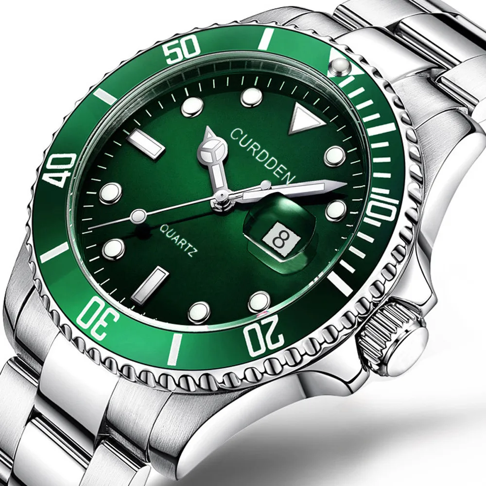 

CURDDE Men Watches Fashion Military Stainless Steel Date Sport Quartz Analog Watch Men Wristwatch Clock Montre Homme 2021