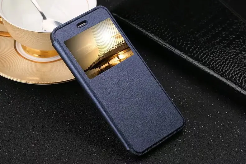Лидер продаж Мода Smart оригинальный вид окна флип PC кожаный чехол Fundas на Huawei Honor 9