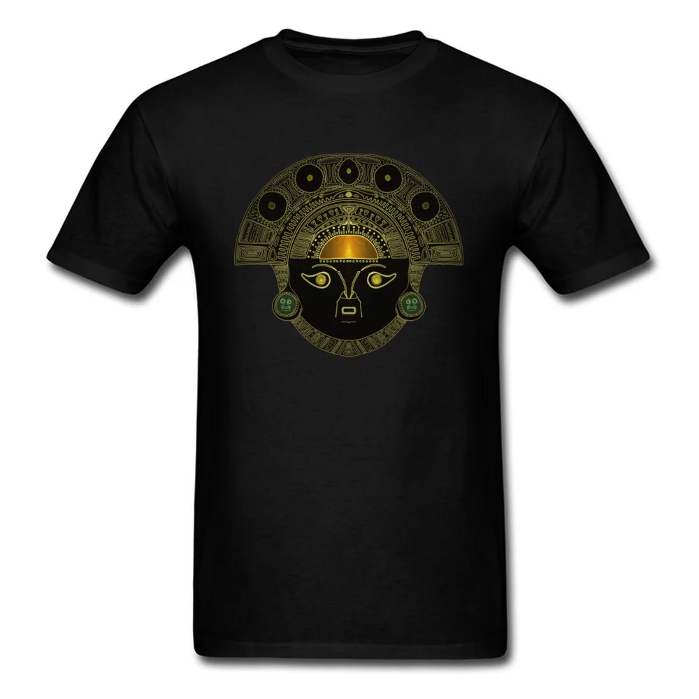 Мужская черная футболка с принтом God Sun Mask Egypt Art хлопковая короткими рукавами и