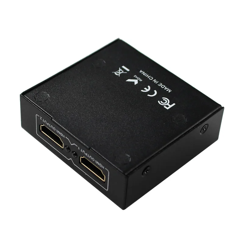 Wiistar 1 шт Полный HD1080p HDMI сплиттер 1X2 с блоком питания HDMI 1 вход на 2 выхода для HDTV 1080P Vedio