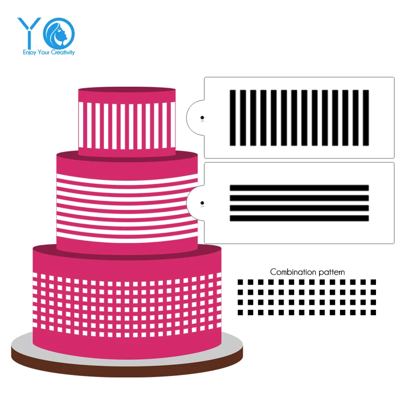 Полосатый трафарет для торта 2 шт./лот форма украшения тортов из сахара печенья
