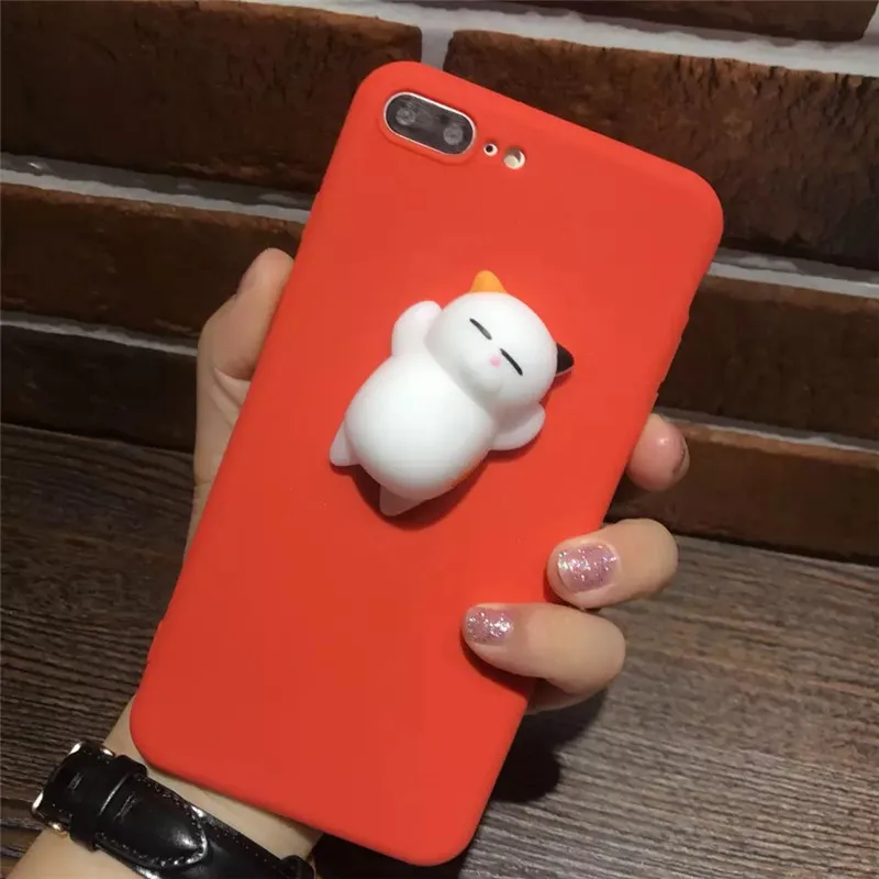 3D милый мягкий чехол для iphone XR 5 5S 5se 6 6s силиконовый Сжимаемый игрушки 7 plus сумки |