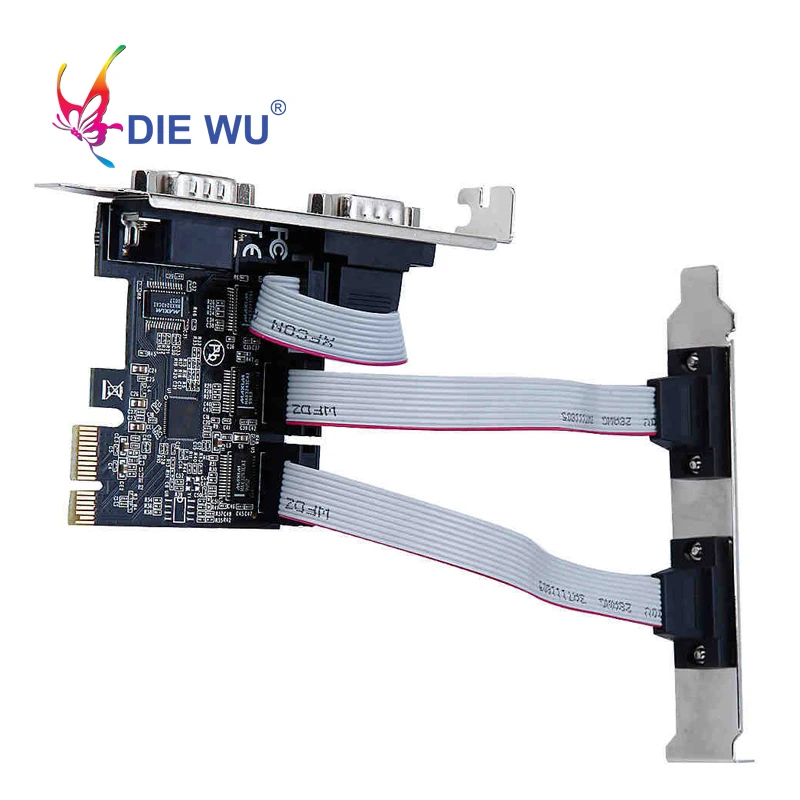 PCI-E 1X до 4 портов последовательный добавить на карту мульти RS232 DB9 COM последовательное Расширение I/O riser card TXB077