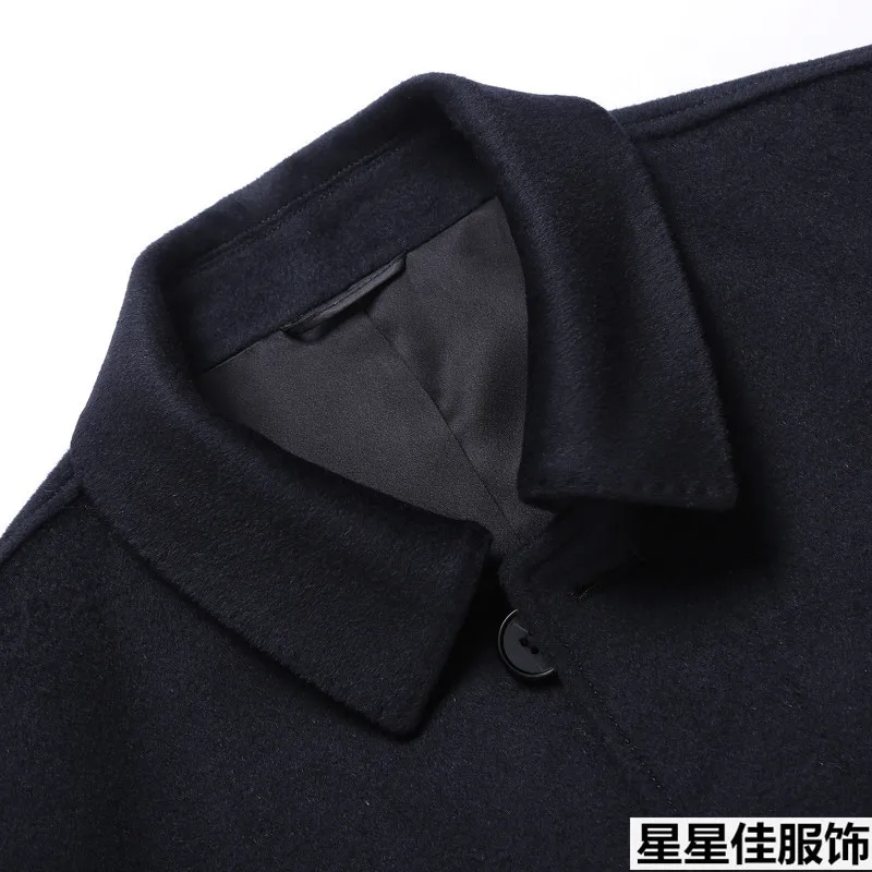 8XL 6XL мужское кашемировое пальто мужской Тренч из 100% шерсти однобортный шерстяной