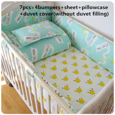 

6/7PCS 100% cotton Crib Set Crib Bedding Sets juego de cama Baby Bedding Free Shipping Fast Delivery , 120*60/120*70cm