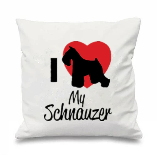 

Серый белый чехол для подушки с надписью «I Love My Schnauzer Dog Throw» крутой квадратный чехол с принтом «Schnauzer Dogs Lover Gifts» красное сердце 18 дюймов