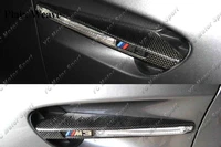 car accessories plain twill carbon fiber weave front fender vent logo cover fit for e90 e91 e92 e93 m3 fender vent emblem