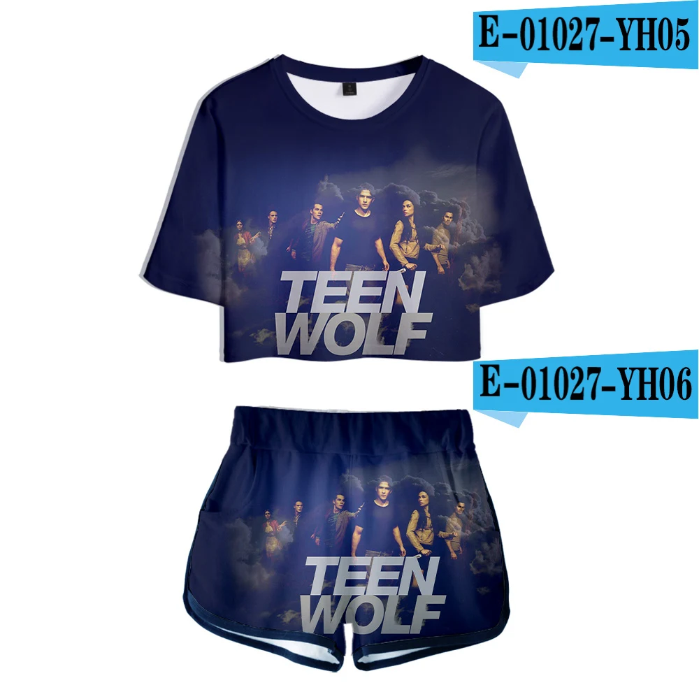 3D модный принт известный ТВ серии прочный Чехол Teen Wolf высокое качество Двойка комплект Для женщин моды девушка футболки Harajuku Шорты одежда - Цвет: picture color
