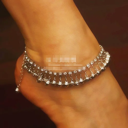 Новый бренд посеребренные браслеты на лодыжке серебряная цепочка с кристаллами