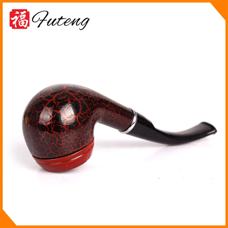 

Hot 1Pcs Smoking Pipe 145mm Red grain pattern resin Small Durable Smoking Cigarette Pipe gift box Tobacco Pipes accessories