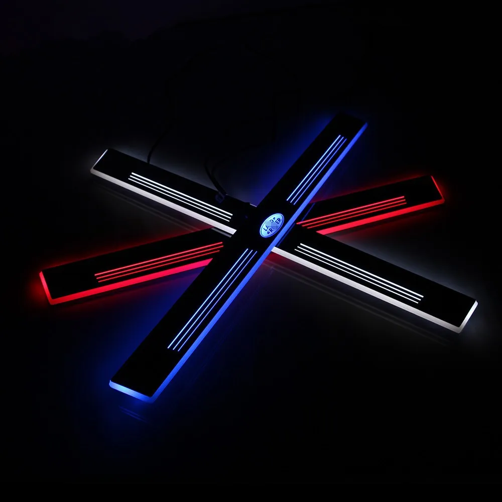 COOL !!! CUSTOM LED dynamicly moving car accessories door sill scuff plate welcome pedal threshold For Landrover Discovery 4 | Автомобили