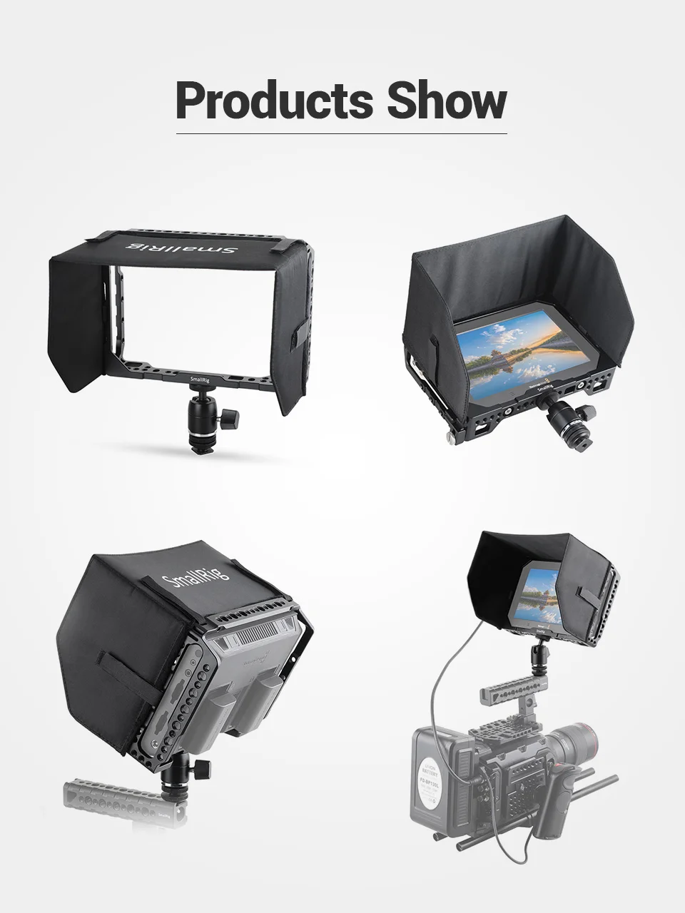 Клетка для монитора SmallRig с солнцезащитным козырьком для Blackmagic Design Video Assist " мониторы с HDMI зажим+ шаровая Головка наборы-1988