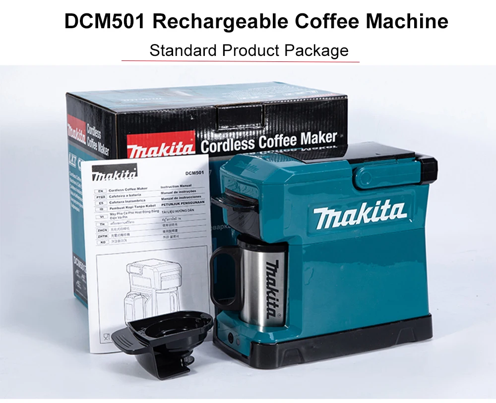 Япония Makita Беспроводная Кофеварка DCM501 перезаряжаемая кофемашина 18 в уличная удобная в переноске Рабочая кофемашина 12 в 250 мл