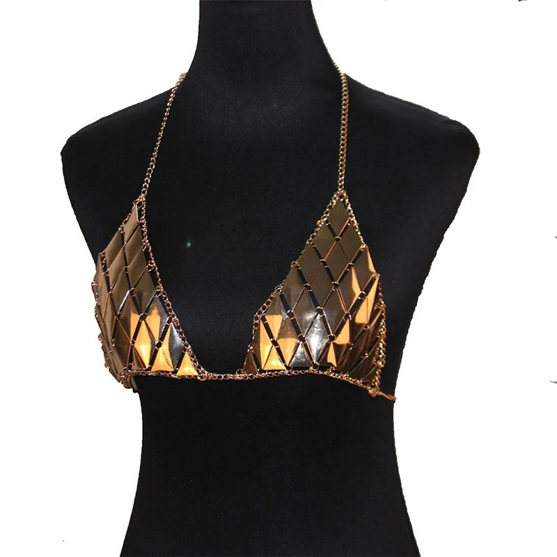 Пикантные модные богемные Для женщин ромб Металл верхний Жгут Бюстгальтер тела
