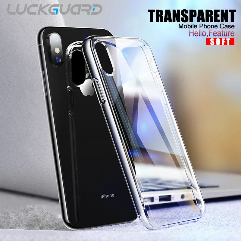 LuckGuard Мягкий силиконовый прозрачный чехол для iPhone X iPhoneX ультра тонкий обратно