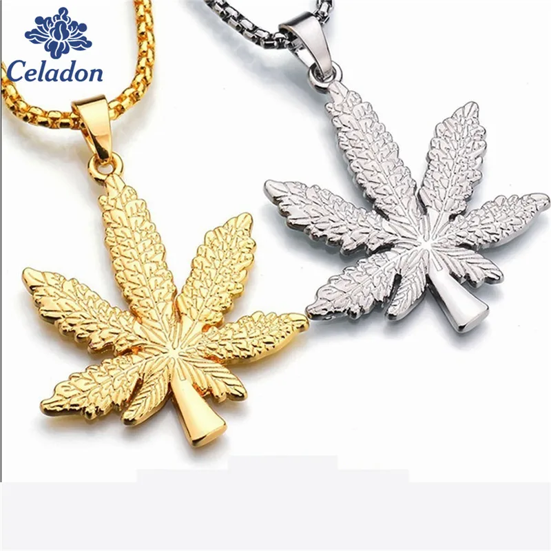 Новый Панк Золотой Цвет регги Ямайка кленовые листья длинное ожерелье венетум