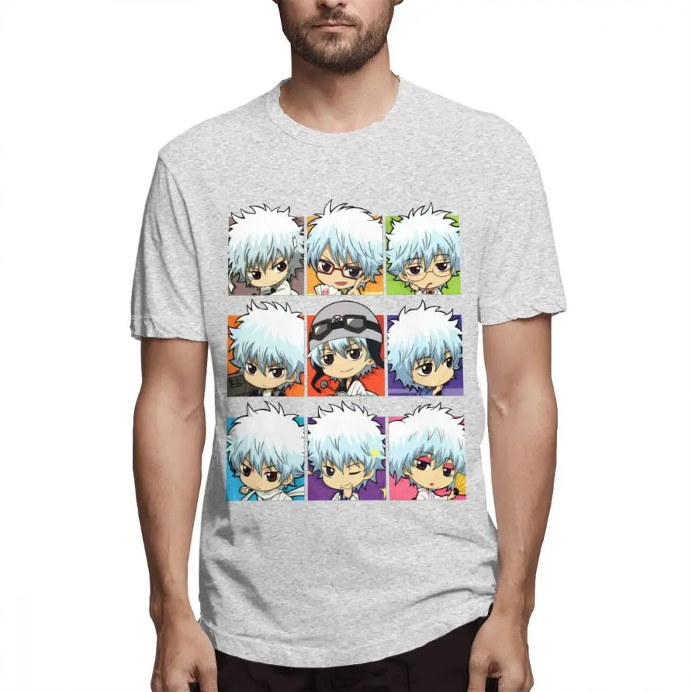 100% хлопковая футболка в стиле ретро &quotгинтама&quot Chibi Gintoki Футболка для Для мужчин