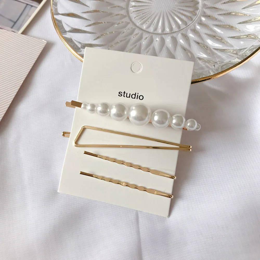 4 шт./компл. Модный жемчужный зажим для волос повязка расческа заколка Пряжка