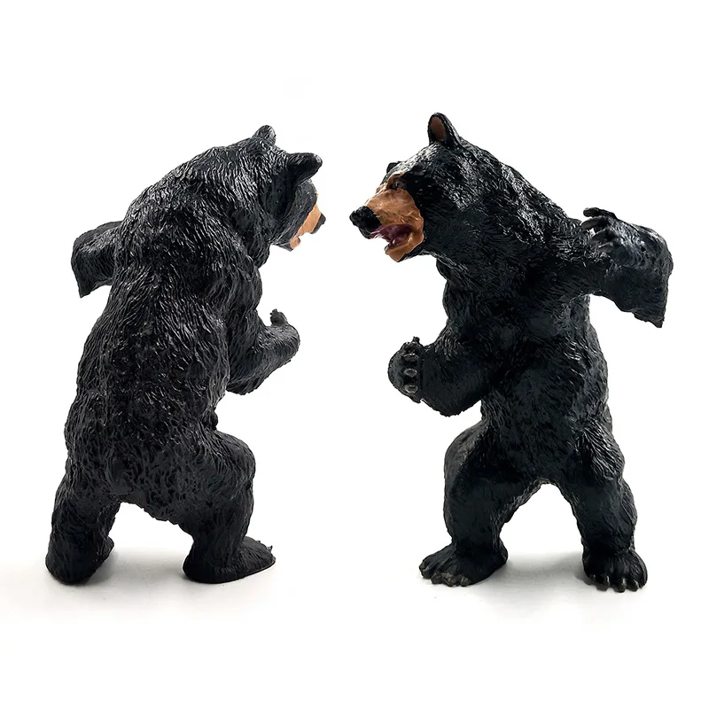 Имитация леса черный Мишка Saber toothed lion модель диких животных цельная экшн-фигурка