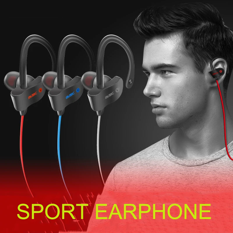Bluetooth наушники mp3 Беспроводной вкладыши крючок Спорт Hands free с микрофоном fone де
