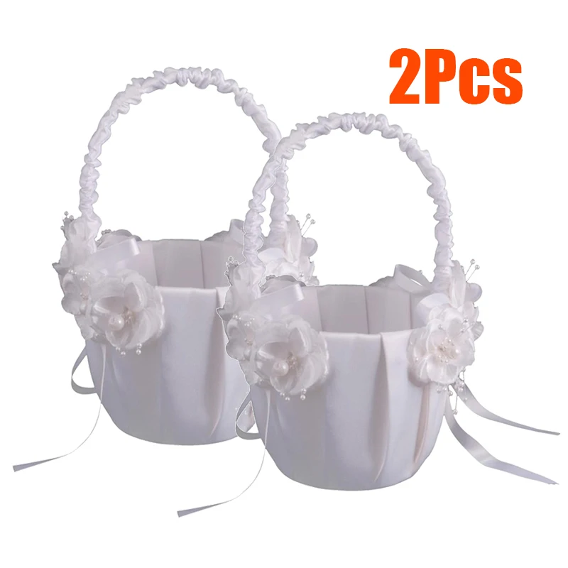 1/2xwhite Романтический сатиновый бант Свадебная церемония вечеринка для девочек в