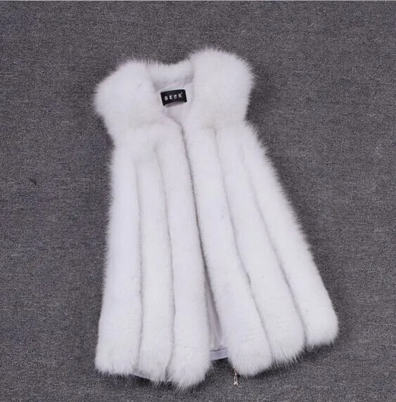 2018 жилет из искусственного меха для женщин средней длины роскошное пальто зимняя