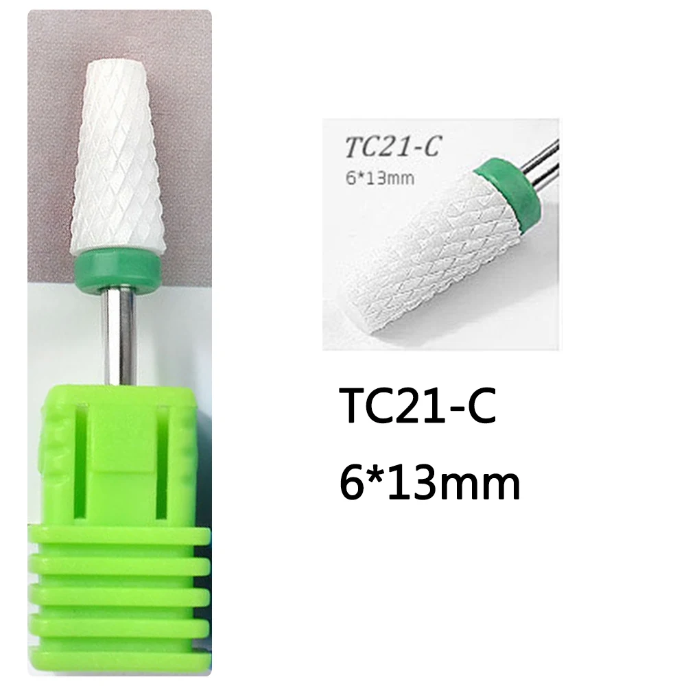 MJ1600-TC21C Электрические маникюрные фрезы, керамические сверла для ногтей, аксессуары для маникюрного станка, фрезы для педикюра, Гель-лак для удаления - Цвет: MJ1600-TC21C