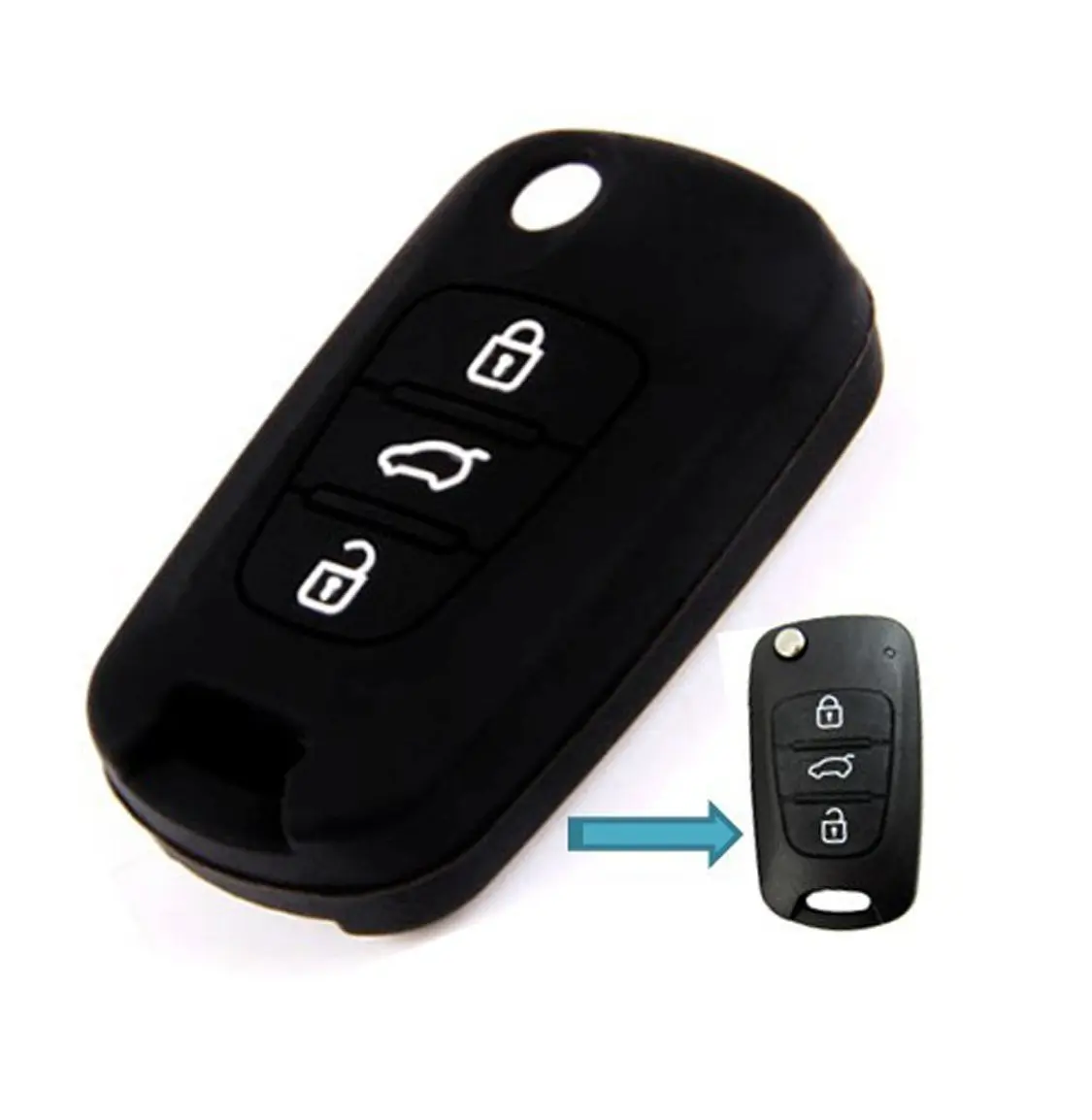 Чехол для ключей с 3 кнопками Hyundai ix35 iX45 iX25 Sonata Verna Elantra Accent Veracruz Azera Santa Fe |