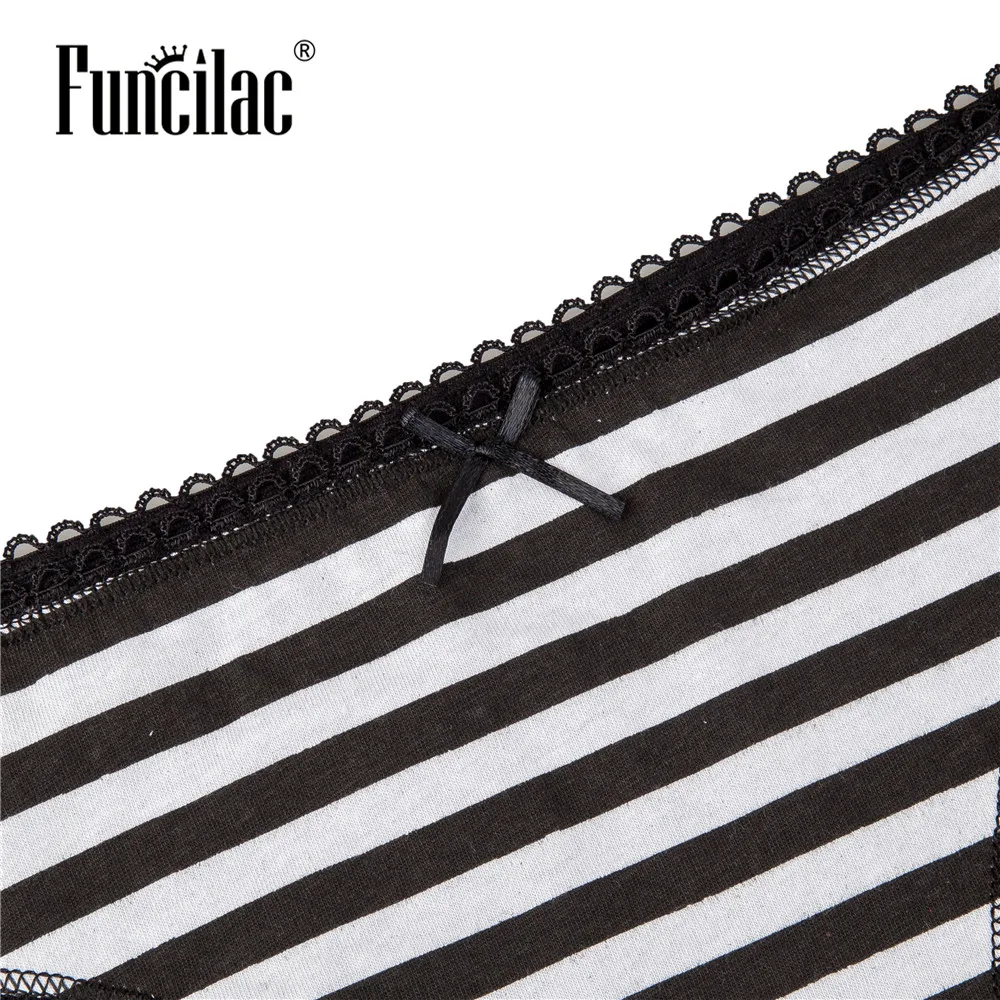 FUNCILAC женское нижнее белье хлопковые полосатые бесшовные трусики с низкой