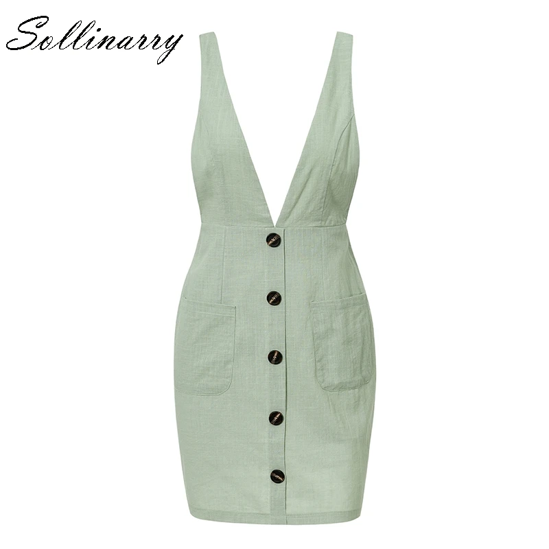 Sollinarry Танк рукавов для женщин сексуальное платье Vestido повседневное Твердые