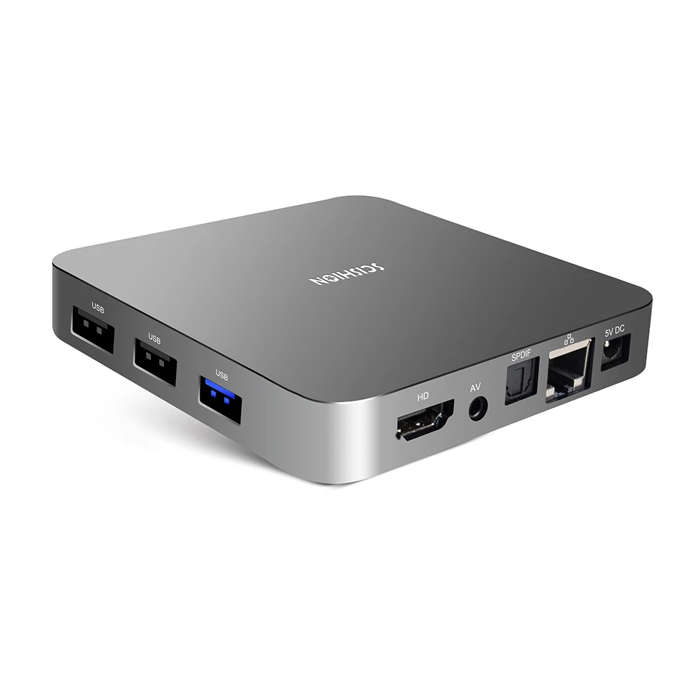 SCISHION Ай одна Android 8 1 ТВ-бокс на Rockchip 3328 4 GB 32 GB/2 16 2 4G Wi-Fi USB3.0 Bluetooth4.0 Декодер каналов