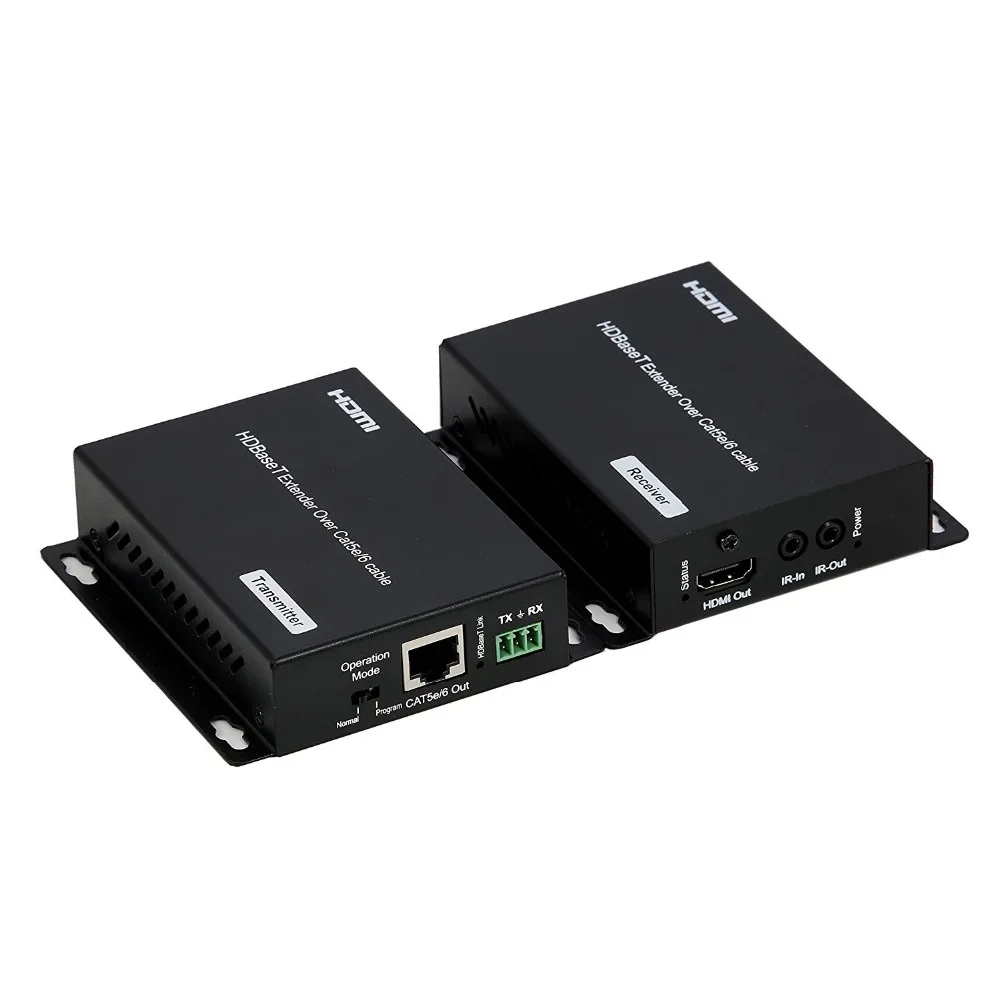 Удлинитель HDBaseT сигнала несжатый 4K @ 60Hz 4:2:0 по Cat5e6 RS232 двунаправленный ИК PoE 70 м