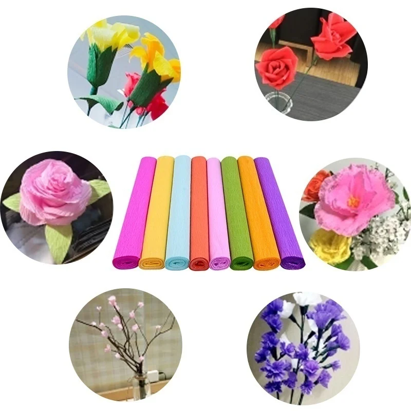250*50 см/рулон DIY цветочная упаковка крепированная бумага материалы ручной работы