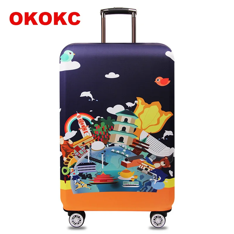 OKOKC мультяшный пейзаж эластичный уплотненный дорожный костюм чехол Защитный