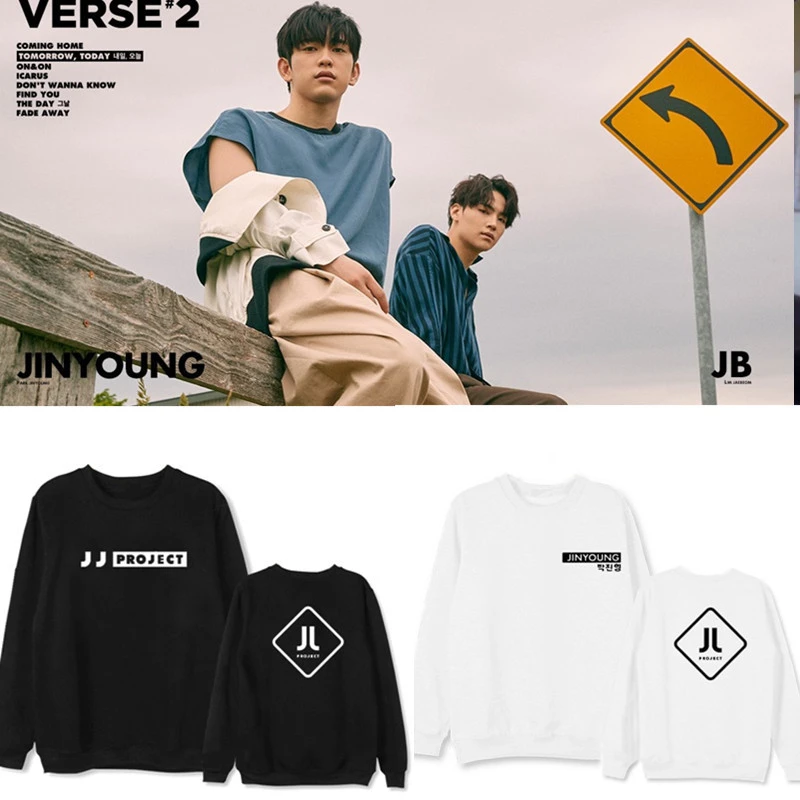 K Pop Kpop GOT7 JJ PROJECT Толстовка с принтом альбома хип хоп повседневные свободные