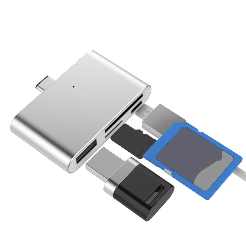 Overfly 4-в-1 USB C type 2 слота TF SD карта Usb 3 0 концентратор с OTG кард-ридером для MacBook Pro |