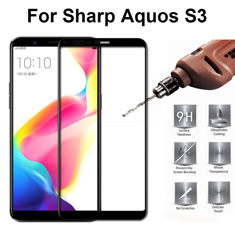 Закаленное стекло для Sharp Aquos S3 Premium Защитная пленка экрана белого и черного цвета