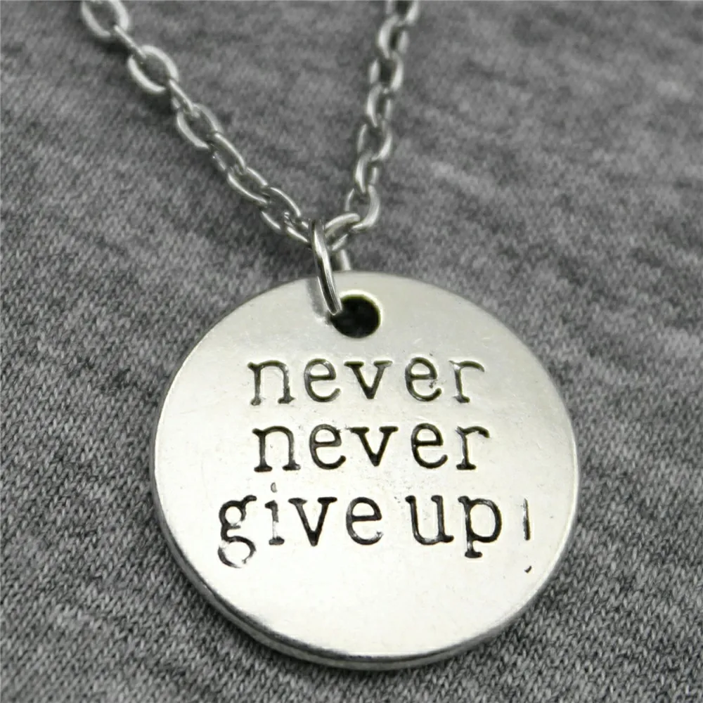 Прямая поставка Добро пожаловать 20 мм никогда не откажитесь от кулона ожерелье 2