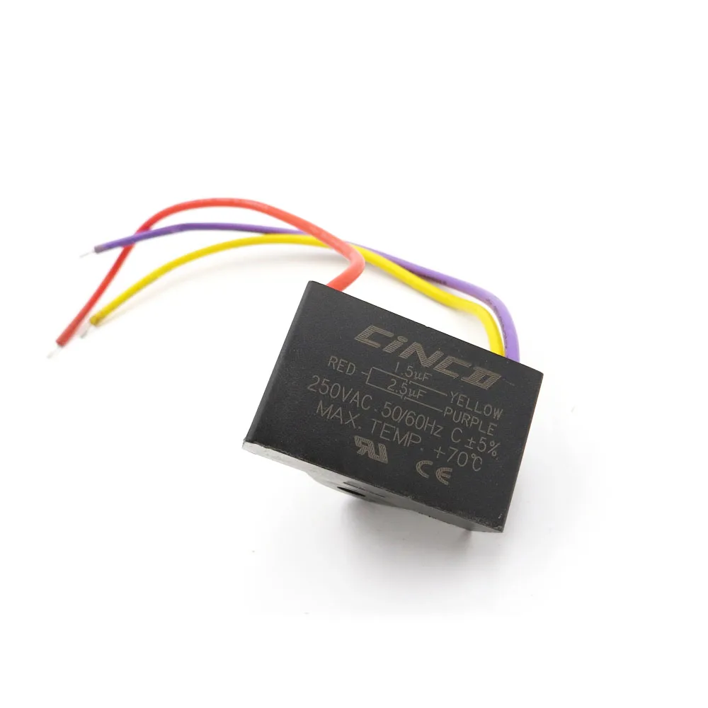 CBB61 1 5 мкФ + 2 250V 3 провода электродвигатель работает конденсатор Электрический