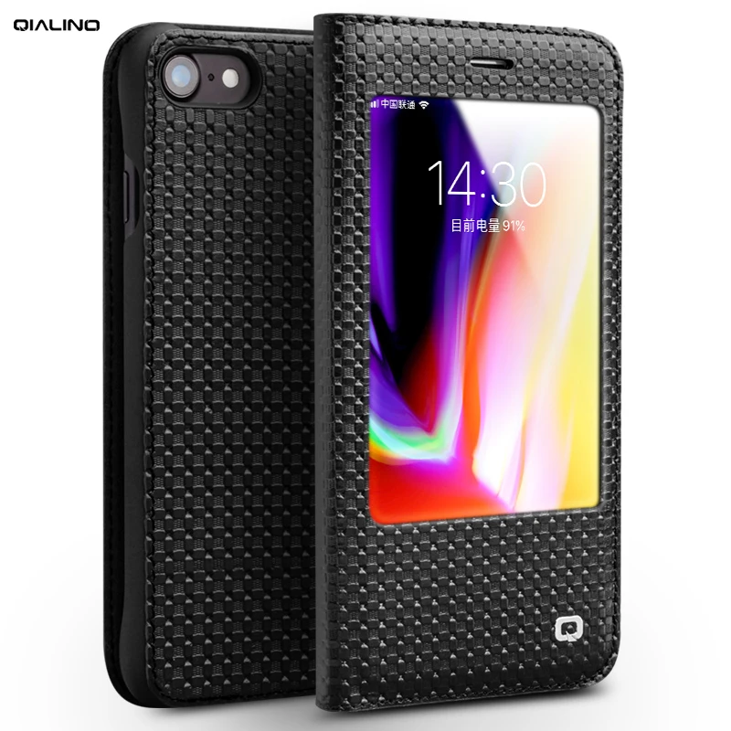 Модный чехол QIALINO из натуральной кожи для Apple iPhone 7/8 4 7 дюйма роскошный книжка с