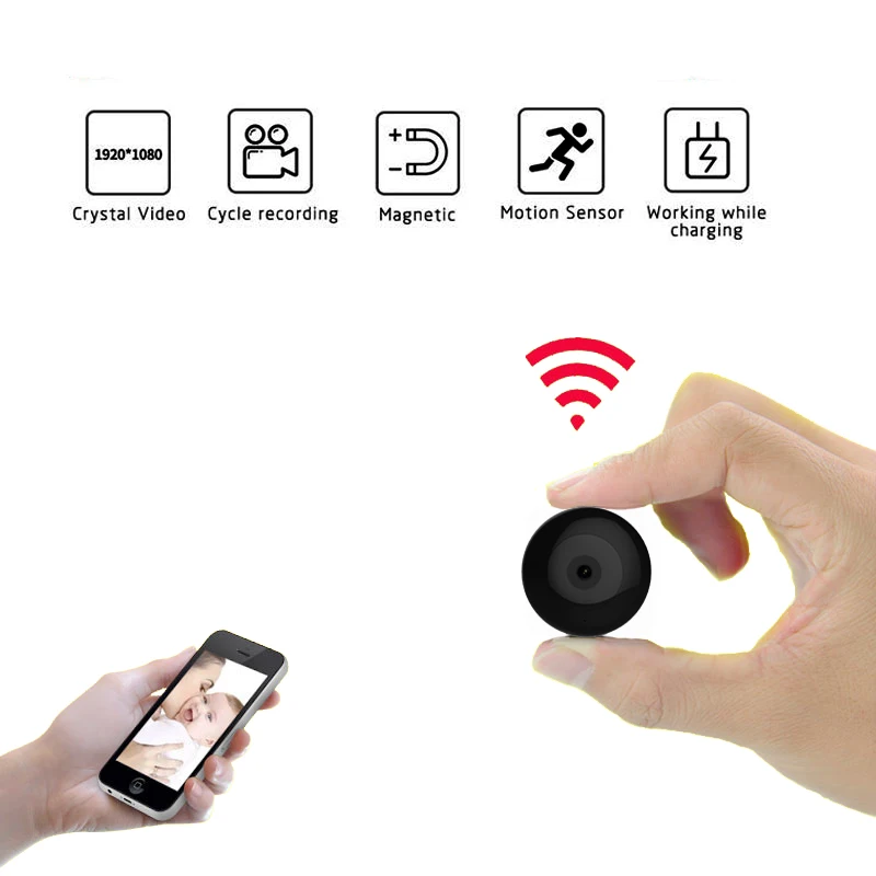 Невидимая ночная версия Wifi IP мини камера беспроводная HD 1080P для записи видео
