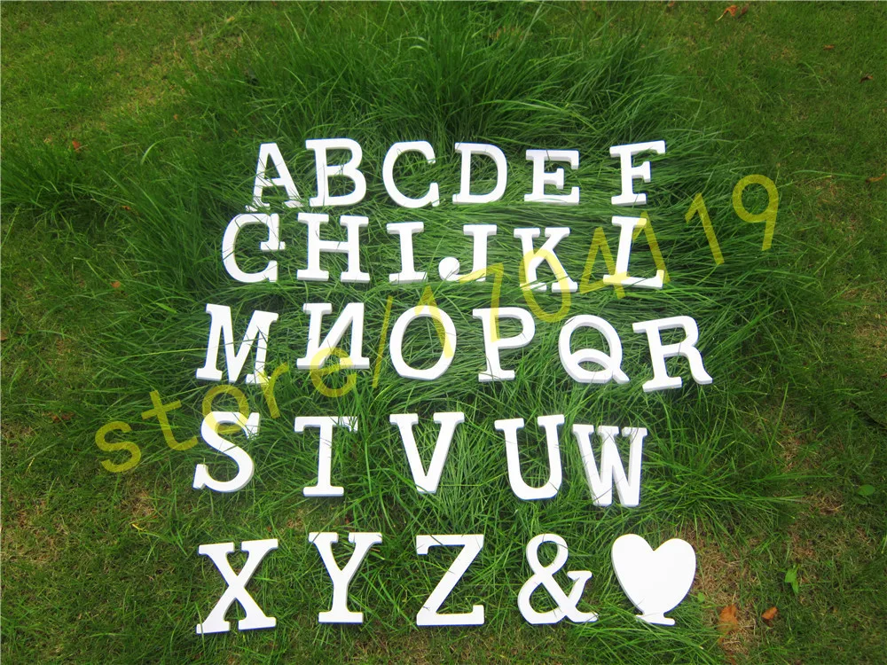 

Standing 10cm Artificial Wood wooden white Letters for decorations Wedding Decorations Home Decorations Brithday letter