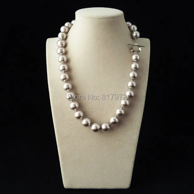 Подвеска серебристо серая натуральная жемчужная бусина из ракушек ЮЖНОГО МОРЯ