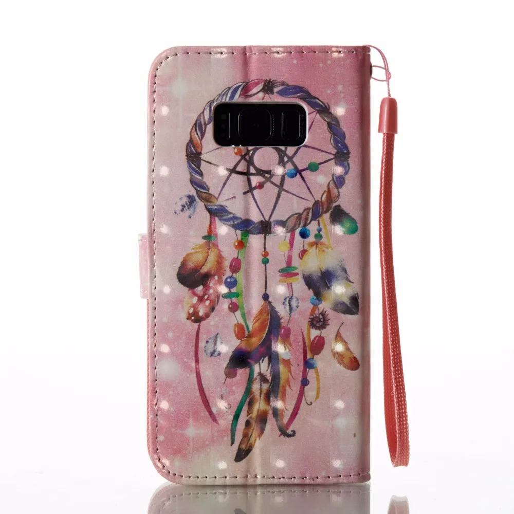 3D painting Case For Samsung Galaxy S8 PU Leather Wallet Flip Cover Phone Coque Fundas Capa |
