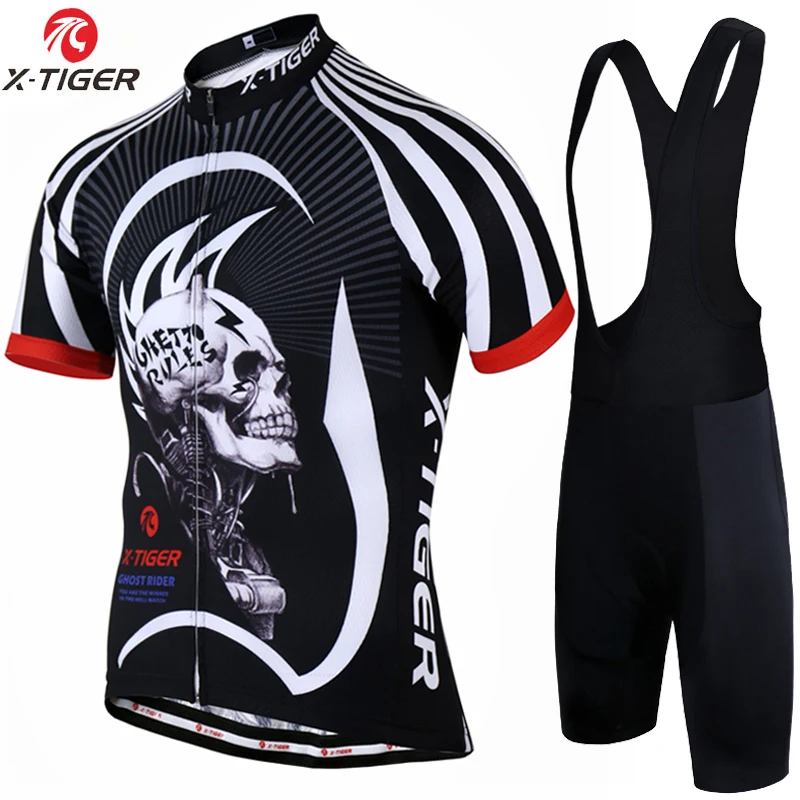 Jersey and Bib Pant X-Tiger Велоспорт Джерси Набор летний Велосипед Одежда Майо Ropa Ciclismo Hombre MTB велосипед одежда спортивный костюм Велоспорт Комплект - Цвет: Jersey and Bib Pant