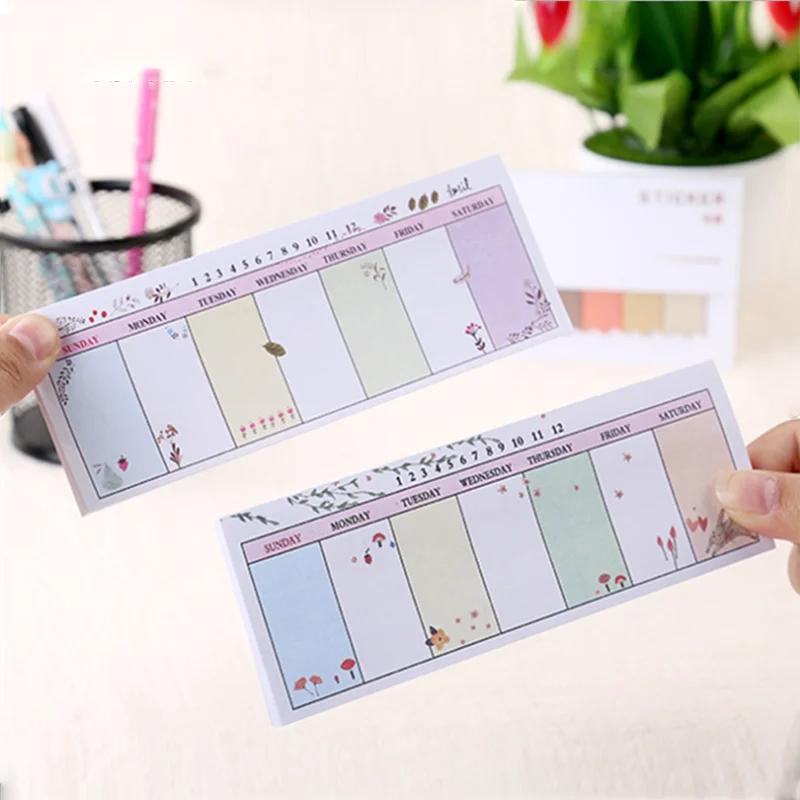 

1pc Week Schedule Convenience Post School Student Office Message Note Stationery Creative Cute Memo Note Small Book N Times Post