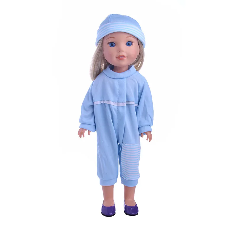 Цельнокроеное платье и шляпа LUCKDOLL ручной работы аксессуары для девочек 14 5 дюйма